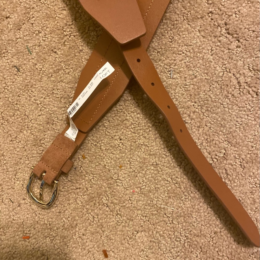 NWT LOFT - Cognac Leather 2” width Belt, Size: XL-XXL - Picture 3 of 6
